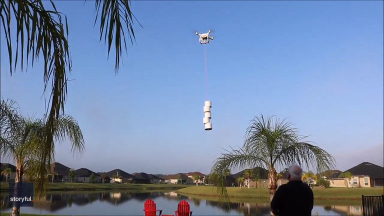 Delivering toilet paper by a drone