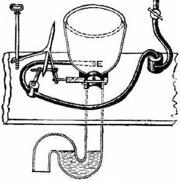 The first toilet with siphon