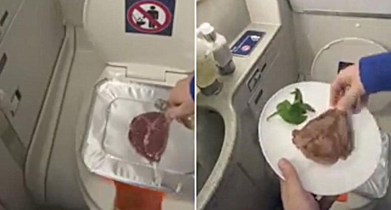 steak on plane