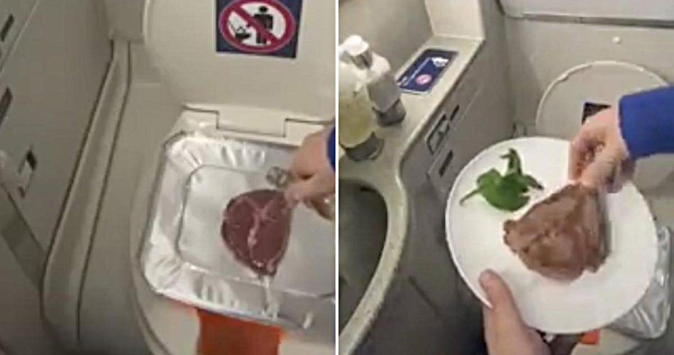 steak on plane