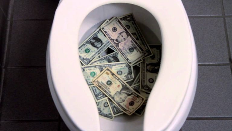 money toilet