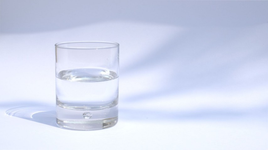 a glass of water