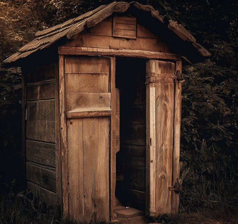 old wooden toilet