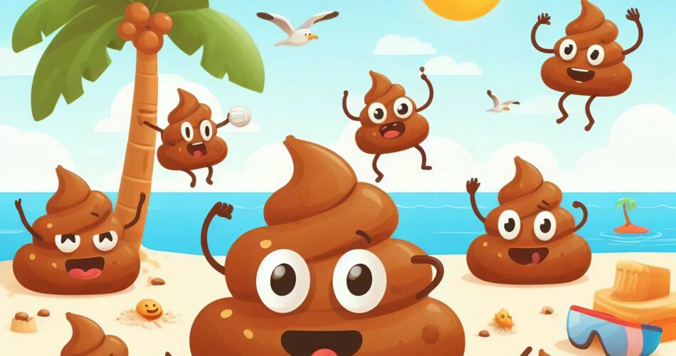 poop on the beach