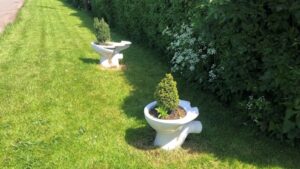 Toilet garden planters